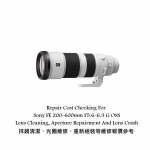 Repair Cost Checking For Sony FE 200-600mm F5.6-6.3 G OSS Lens Cleaning
