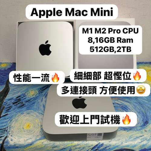 (M1,M2 Pro CPU🔥迷你蘋果Mac)Apple Mac Mini/ 8,16GB Ram/512GB,2TB/超迷你機身/多...