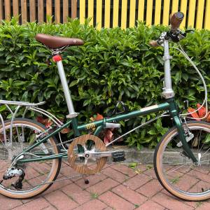復古 DAHON HAC003 D10 10速 鉻鉬鋼車架 折叠車 送水架前後蛙燈叮叮