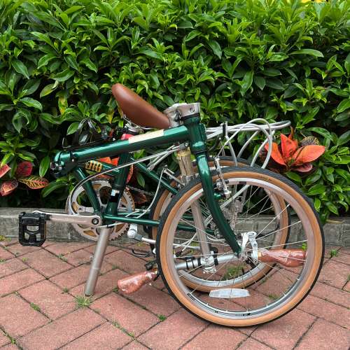 復古 DAHON HAC003 D10 10速 鉻鉬鋼車架 折叠車 送水架前後蛙燈叮叮