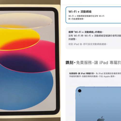 全新iPad A16 128gb,WiFi + 流動網絡版，未拆封未激活