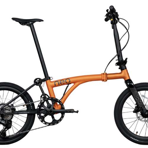 新款橙色 2026 JAVA NEO 9速 油剎桶軸 碳叉 20吋406 鋁合金折叠車 ( 三折叠小布 國...