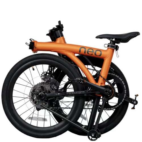 新款橙色 2026 JAVA NEO 9速 油剎桶軸 碳叉 20吋406 鋁合金折叠車 ( 三折叠小布 國...