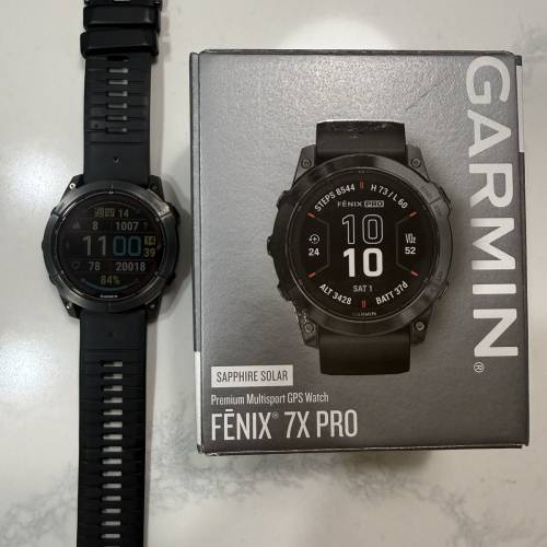 9成Garmin Fenix 7X Pro 藍寶石太陽能 GPS