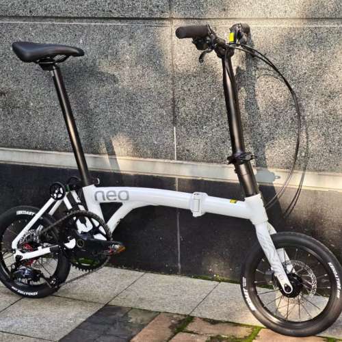 白色 新款 JAVA NEO 3速 桶軸碟剎 14吋 鋁合金折叠車 （ 三折叠小布 國布 ） 送前後...