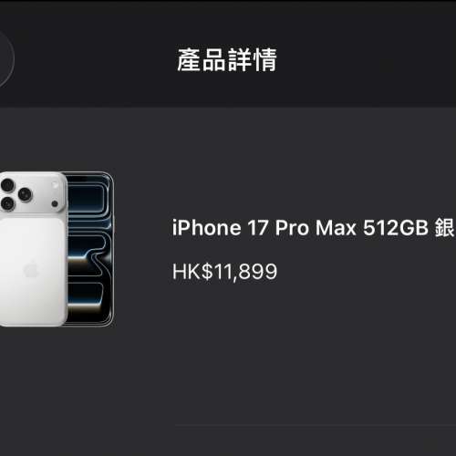 IPHONE 17 pro max 512gb 銀色