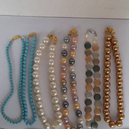一手六條貝珠shell pearl頸鏈.16/18吋，清貨價共售六百元單條二百元。no.16.5.26