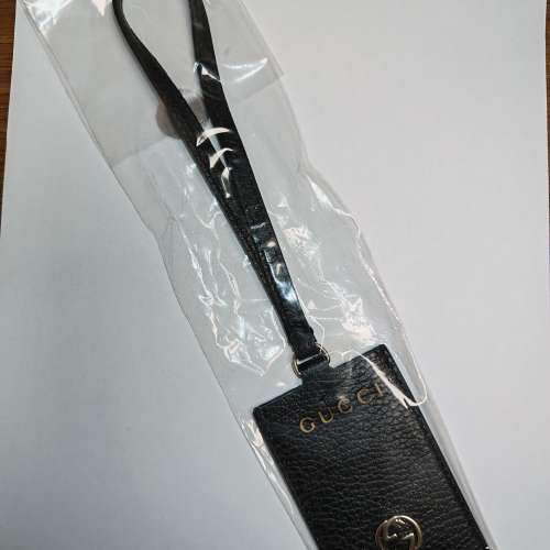 [全新真品] Gucci Double G 荔枝紋牛皮行李吊牌 / 行李牌 (三色可選)