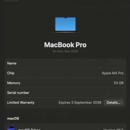 Apple Macbook Pro M4 Pro 14&rdquo; 24+512GB Space Black AppleCare