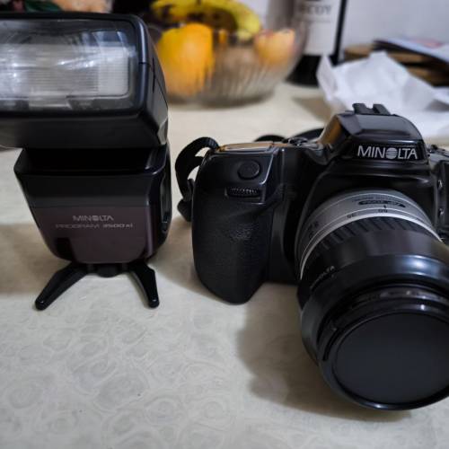 Minolta Dynax 500si 菲林相機 連鏡頭及閃燈