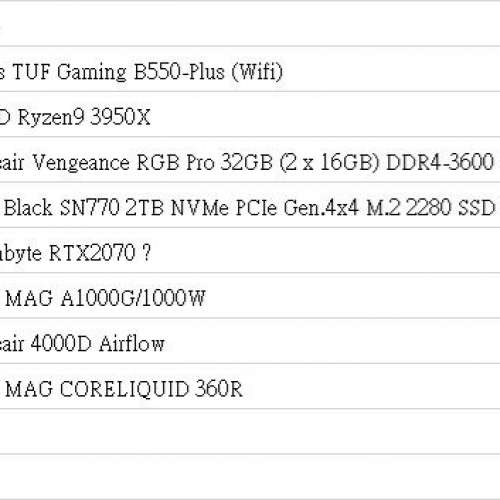 🔥 Ryzen 9 3950X 16核 + RTX 2070 RGB白機 Gaming PC | 2TB SSD | 即插即用