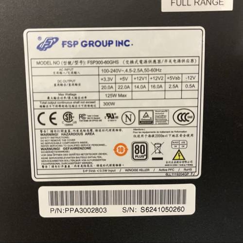 全漢 FSP 300-60GHS SFX PSU火牛 電源