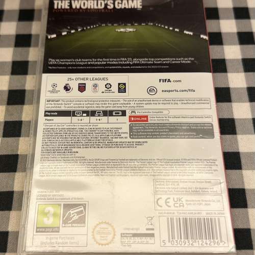 Switch 1 FIFA 2023 足球遊戲碟 行貨 99%新 全新一樣 只試玩了幾次便放回盒中 全套...