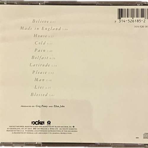 Elton John 《Made in England》CD  1995
