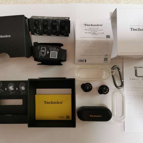 香港行貨全套有單，保到26年10月12日, Technics EAH-AZ100 黑色，極少用，戴過幾次...