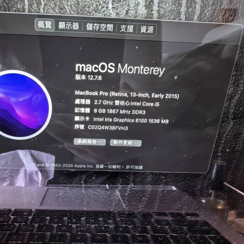 2015年 Macbook pro