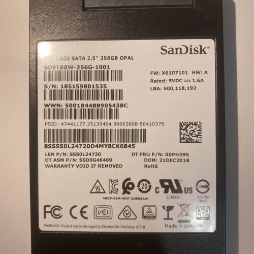 SanDisk X600 256GB 2.5" SATA SSD