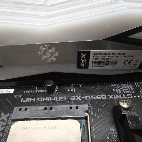 amd r9 3950x,ROG STRIX B550-XE, ram 32GB ddr4