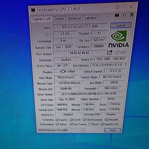 Gigabyte GeForce RTX 3080 GAMING OC 10G