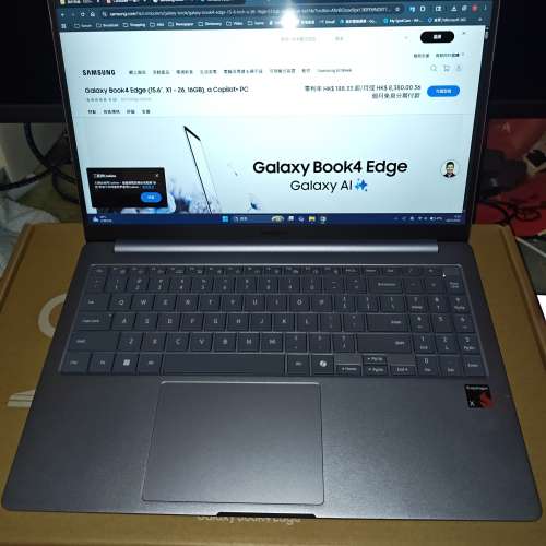 港行有保三星15吋Copilot Samsung Galaxy AI Book 4 Edge Laptop Snapdragon X126100
