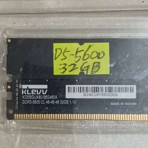 Klevv DDR5 32GB 5600MHz 內存記憶體Ram