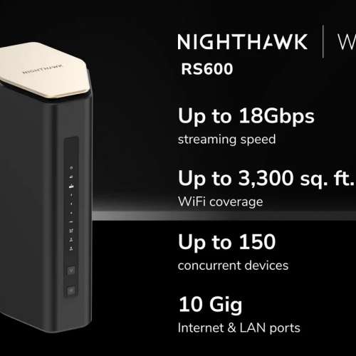 Netgear Nighthawk RS600 三頻 WiFi 7 BE18000 無線路由器 Router