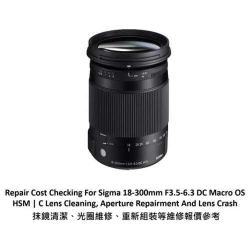 Repair Cost Checking For Sigma 18-300mm F3.5-6.3 DC Macro OS HSM | C Lens Clean