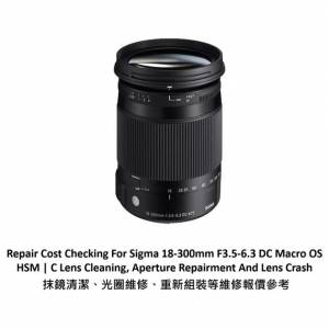 Repair Cost Checking For Sigma 18-300mm F3.5-6.3 DC Macro OS HSM | C Lens Clean