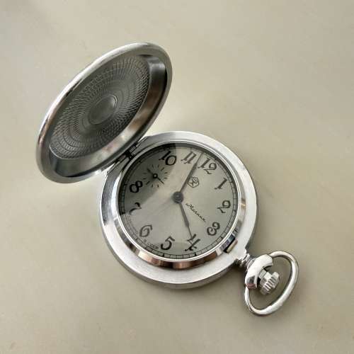 【Molnija (Молния)】Vintage Soviet CCCP Full Hunter Pocket Watch 蘇聯上...