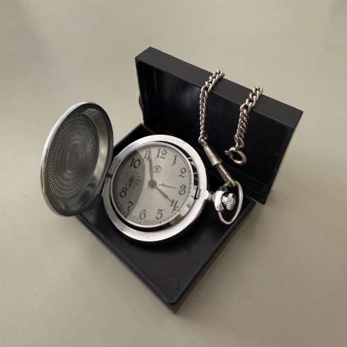 【Molnija (Молния)】Vintage Soviet CCCP Full Hunter Pocket Watch 蘇聯上...