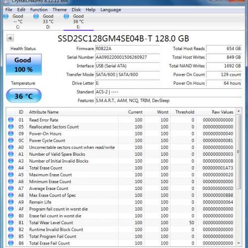 近全新 PNY 128GB MLC SSD (2.5" SATA3)