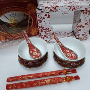 婚禮物資 雙囍碗筷一套