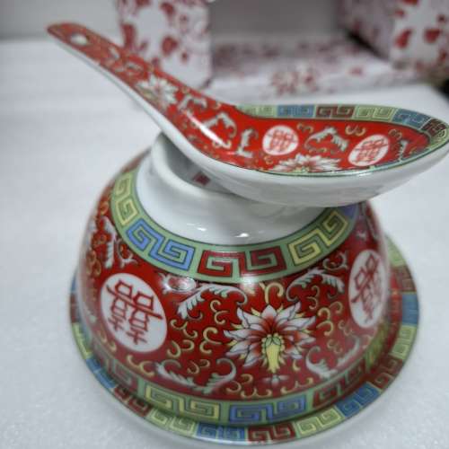 婚禮物資 雙囍碗筷一套