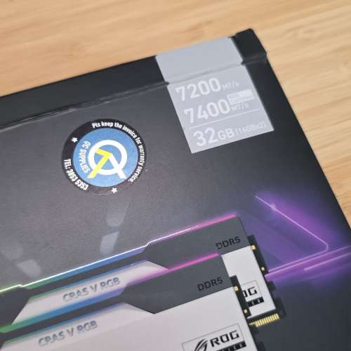 Klevv CRAS V RGB ROG CERTIFIED DDR5 32GB (16GB x 2) 7200MHz CL34
