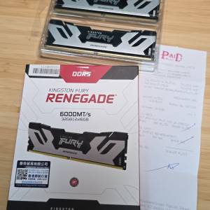 Kingston FURY Renegade  DDR5 6000 32GB Kit  CL32 (2x16GB)