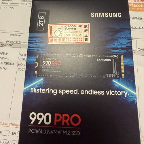 Samsung 990 Pro 2TB PCIe 4.0 NVMe M.2 SSD 行貨 有保養