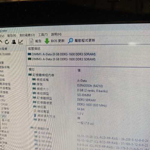 adata ddr3 1600 8GB 筆記型電腦記憶體