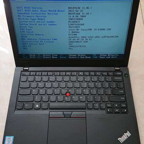 Lenovo ThinkPad X270/12.5&rdquo;LED/i5-6300U 2.40GHz/8GB DDR4 RAM/240GB SSD/90%New NB