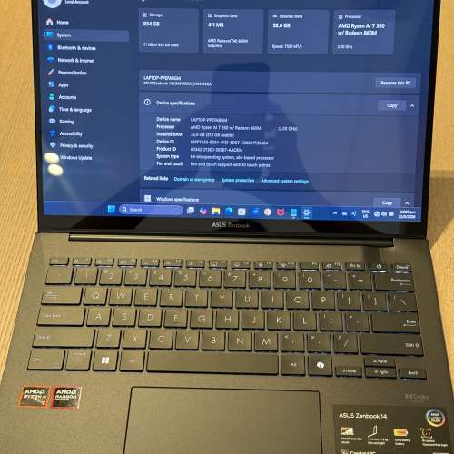 (不議價) ASUS Zenbook 14 AI7 350 32GB RAM OLED 1TSSD