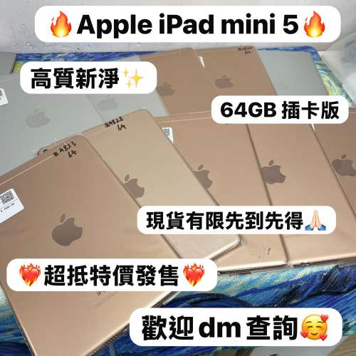 ✨電子之家，超多靚iPad之家✨Apple iPad mini 5/🔥64GB🔥/高質素超靚迷你機🔥/插...