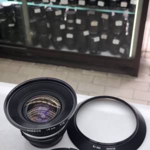 NIKON 18MM F4 + HN-15 HOOD Ai MOUNT 95% NEW