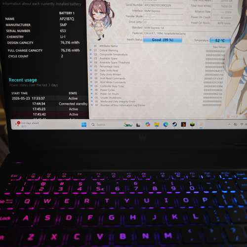 🉑置換Acer RTX4070 14.5 inch 16GB 6400Mhz 1TB SSD Gaming Laptop 電競手提電腦