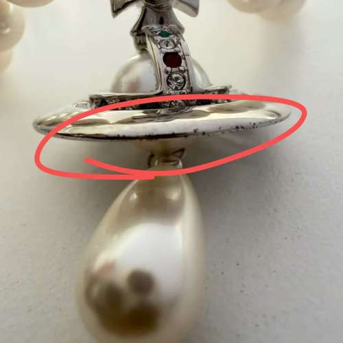 Vivienne Westwood 經典水滴珍珠銀色項鏈