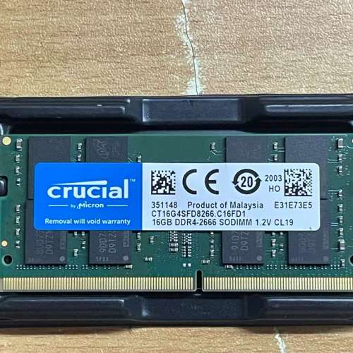 Crucial DDR4 2666 16GB 手提電腦RAM