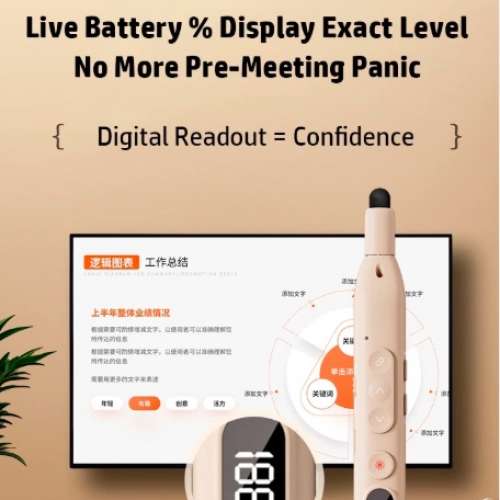 HP Multi-function (6-In-1) Laser Pointer (Milk Tea)HP 無線3合1伸縮翻頁簡報筆