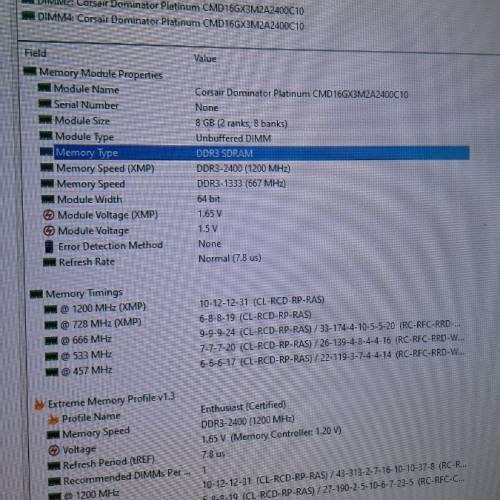 CORSAIR DOMINATOR PLATINUM DDR3 2x8GB 2400Mhz