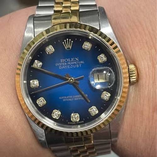 好L靚😆 ROLEX 16233 金鋼 少有漸變藍面 大鑽石字 19格帶 平到笑🤣$54800