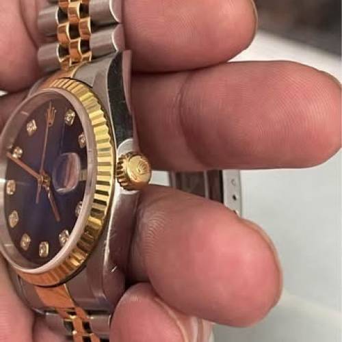 好L靚😆 ROLEX 16233 金鋼 少有漸變藍面 大鑽石字 19格帶 平到笑🤣$54800