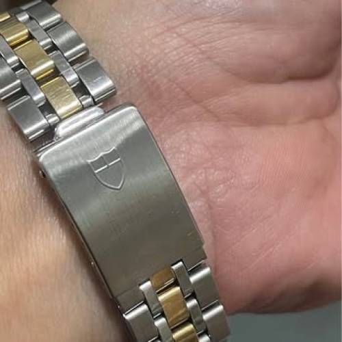 新裝 Tudor 74033 金鋼 少有黑面金字 特價$9999