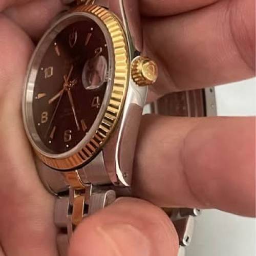 新裝 Tudor 74033 金鋼 少有黑面金字 特價$9999